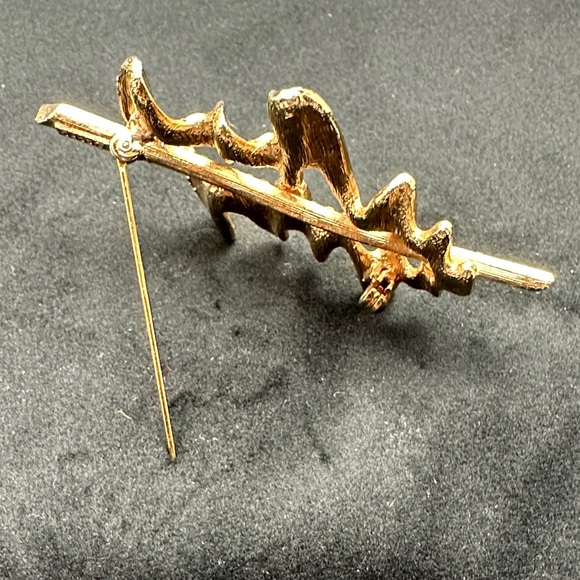 Gold and Silver Abstract Brooch - Picture 4 of 6